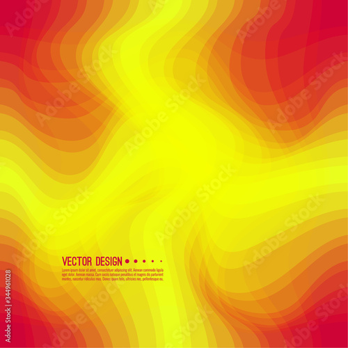Distorted wave colorful texture. Abstract dynamical rippled surface. Vector stripe deformation background. Transition and gradation of color.