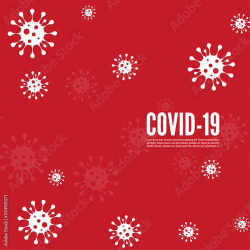 Background with bacillus coronavirus with viral infection. Virus Covid 19 vector illustration.