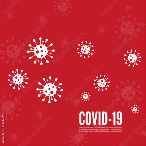 Background with bacillus coronavirus with viral infection. Virus Covid 19 vector illustration.