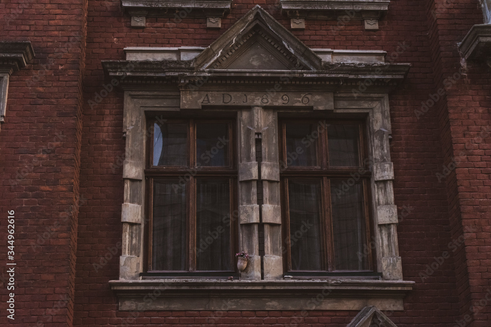 old windows in old building