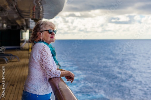 senior woman on a cruise