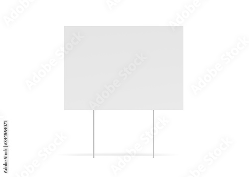 Blank billboard isolated on white background 3d rendering