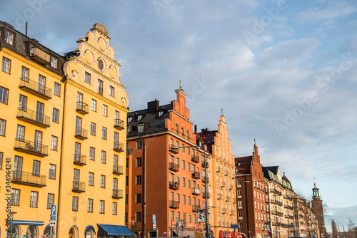 colorful facade of stockholm sweden