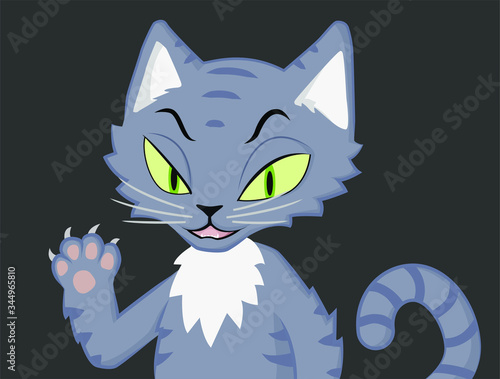 Cat Character Cartoon, Annoyed
