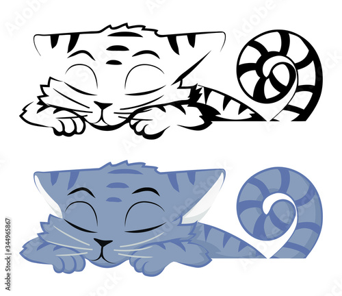 Cat Character Cartoon, Snooze
