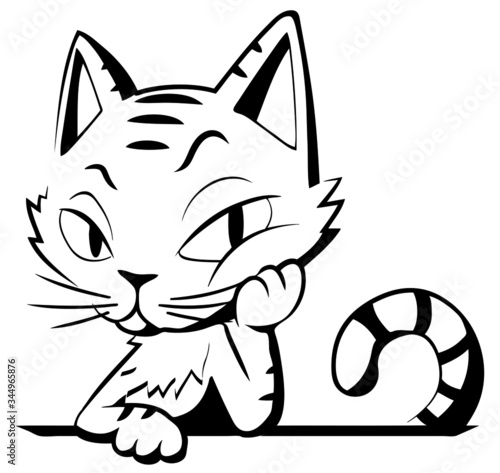 Cat Character Stencil, Glance
