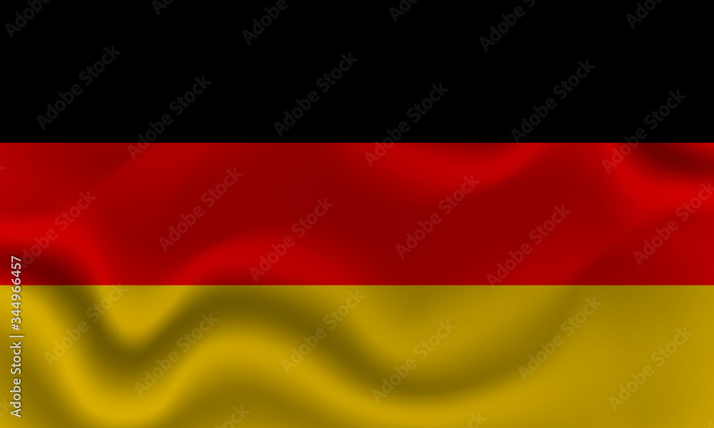 national flag of Germany on wavy cotton fabric. Realistic vector illustration. national flag of Germany on wavy cotton fabric. Realistic vector illustration.