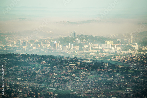 foggy view of kampala uganda in the morning