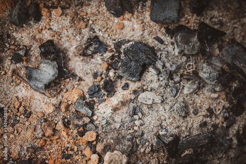 The texture of coal and ash from an extinct fire