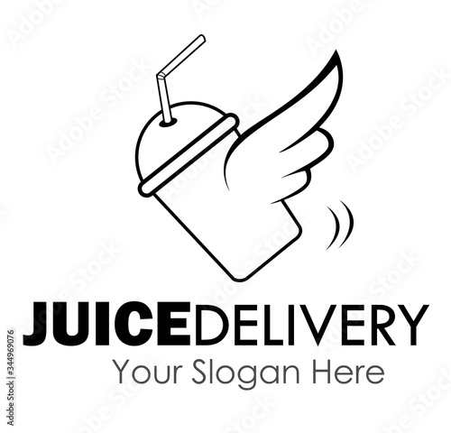 juice delivery logo design concept