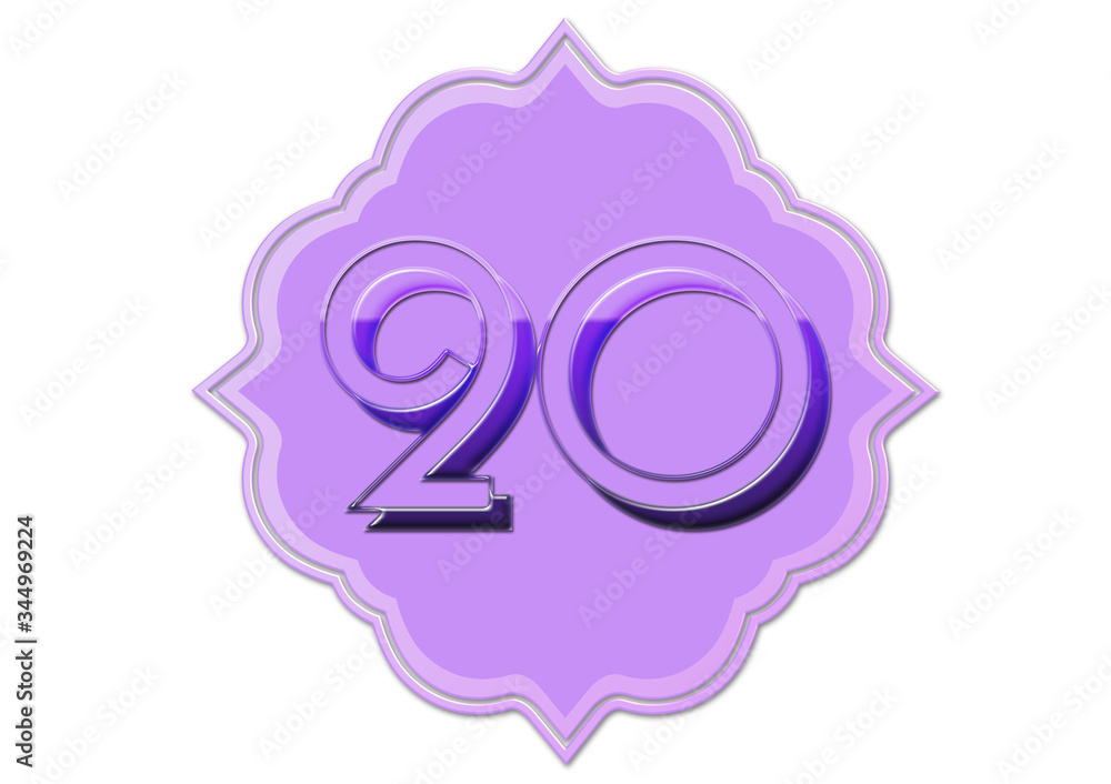 Sticker, Emblem, Zahl, 20 Sticker, Emblem, Zahl, 20