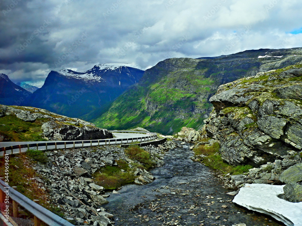 Norway-outlook on the Road 63 to the town Geiranger