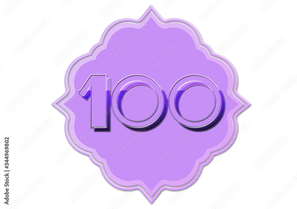 Sticker, Emblem, Zahl, 100 Sticker, Emblem, Zahl, 100