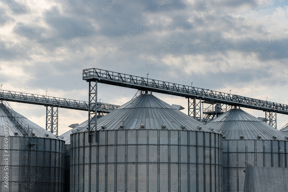 grain silos in the field