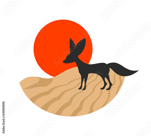 Canvas Print Creative design of fennec flat illustration