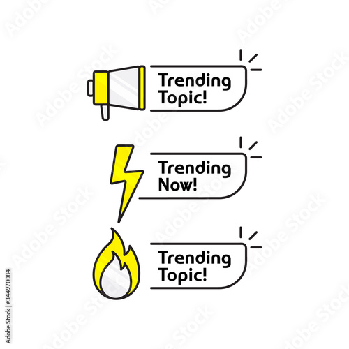Trending topic vector logo icon and symbol set for design element