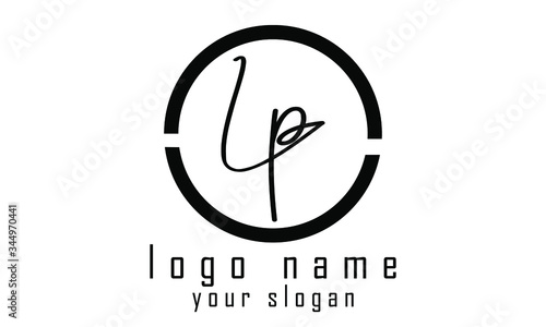 LP L P Letter Logo Design in Black Colors. Creative Modern Letters Vector Icon Logo Illustration.