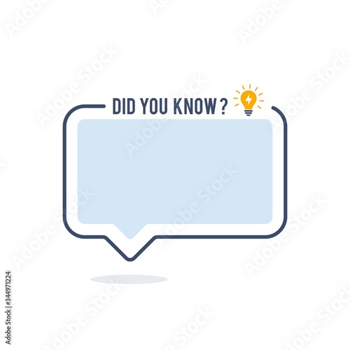 Did you know vector template post icon for soicial media background, fun fact blank template fyi vector