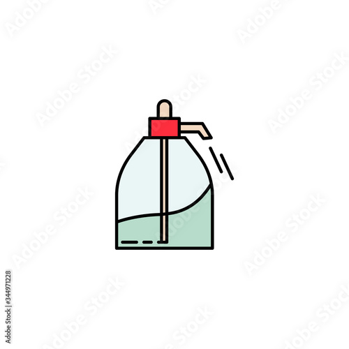Antiseptic in a bottle with a spray and antiviral disinfectant liquid