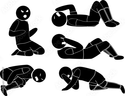 vector set of crying football players