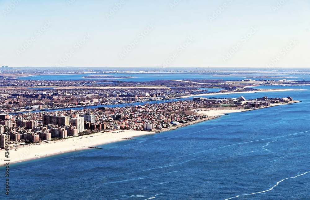 Aerial view on Long Island in New York