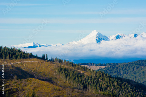 High Tatras mountains in Slovakia. View from Andrejcova, Low Tatras