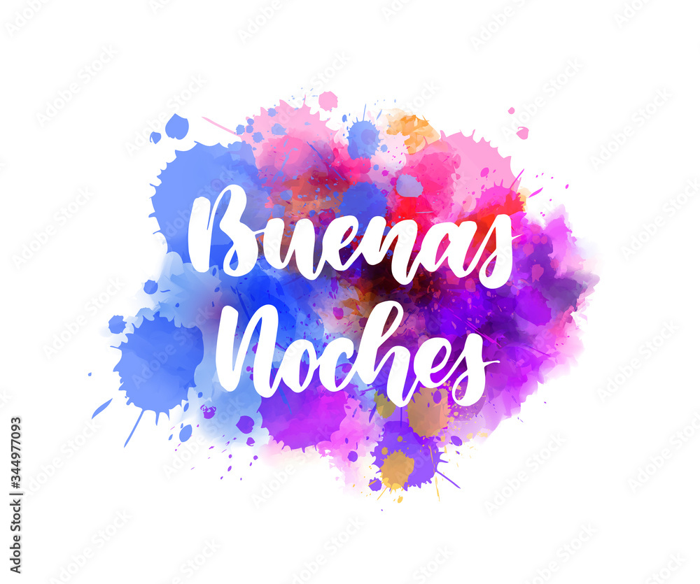 Buenas noches (Good night in Spanish) handwritten modern calligraphy