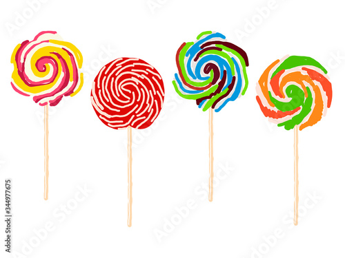 Sweet , delicious candy on the isolated white backround