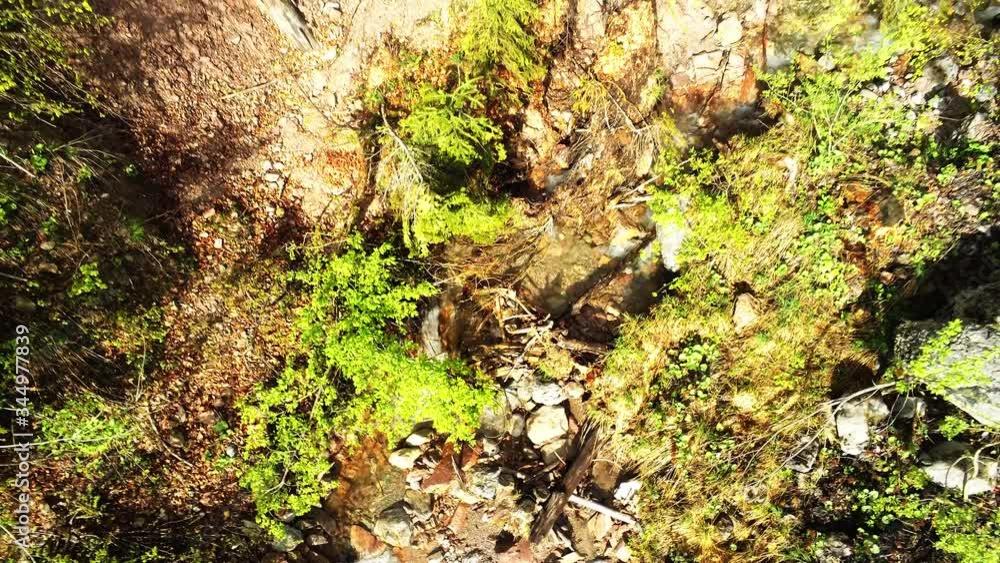 Aerial view of a clean stormy mountain river Aerial view of a clean stormy mountain river