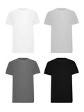 T shirt set. white, grey and black. vector illustration
