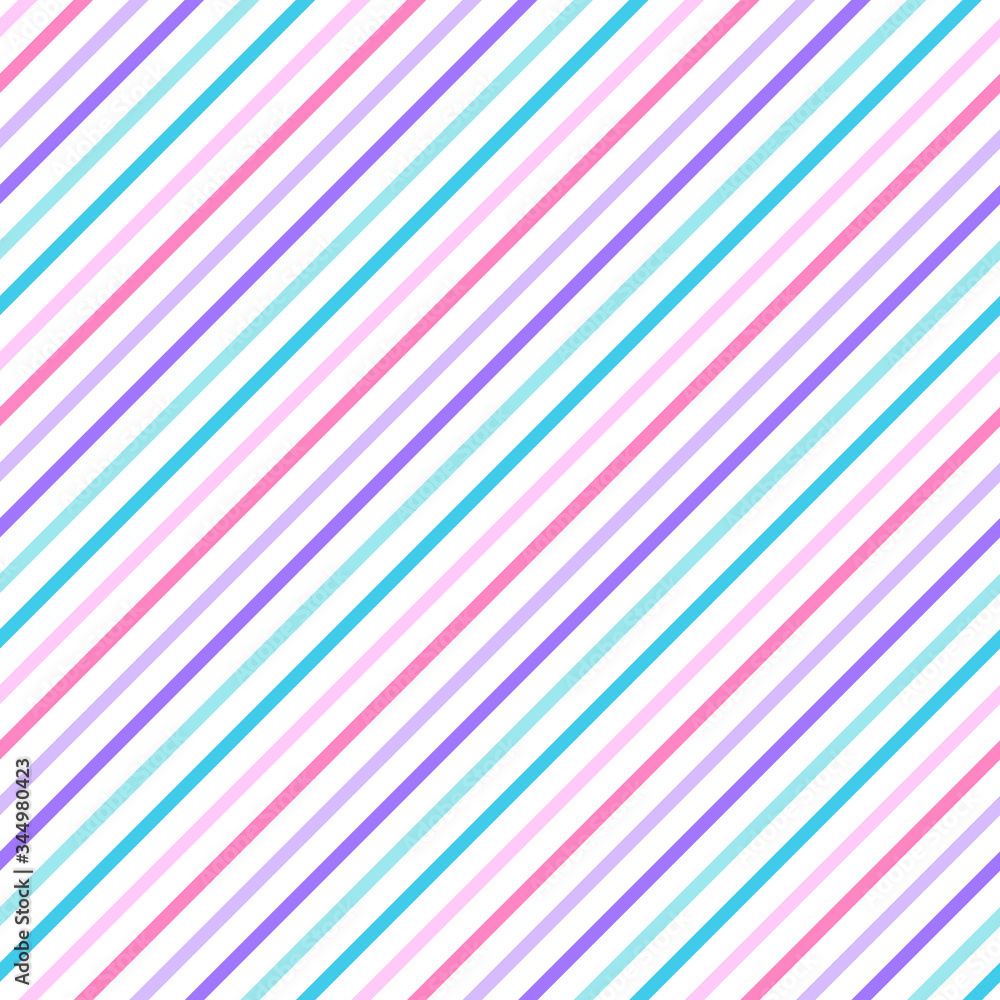 Obraz premium Diagonal Stripes Seamless Pattern - Colorful diagonal stripes repeating pattern design