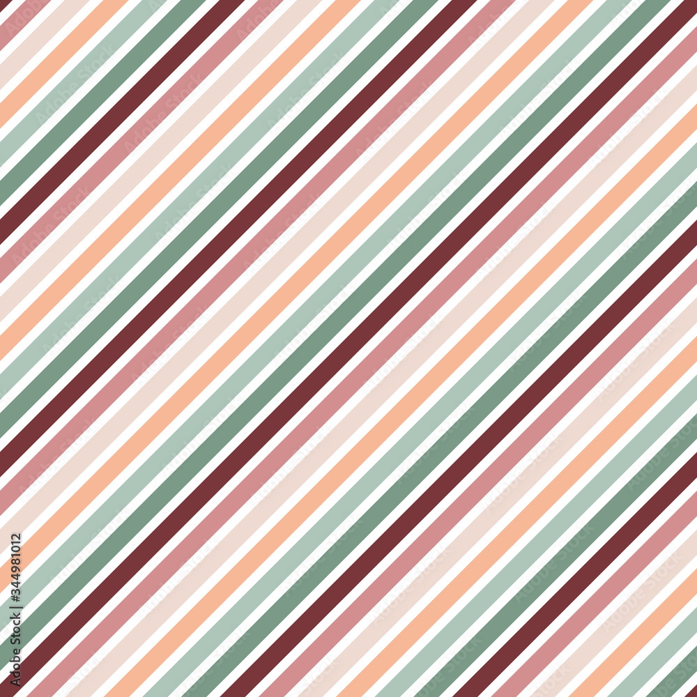 Obraz premium Diagonal Stripes Seamless Pattern - Colorful diagonal stripes repeating pattern design