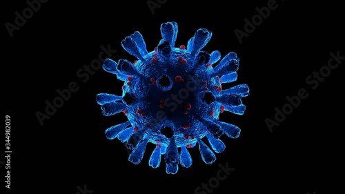 Wallpaper Mural Corona Virus Cells Moving ,Blue Covid-19 ,Animation looping. Torontodigital.ca