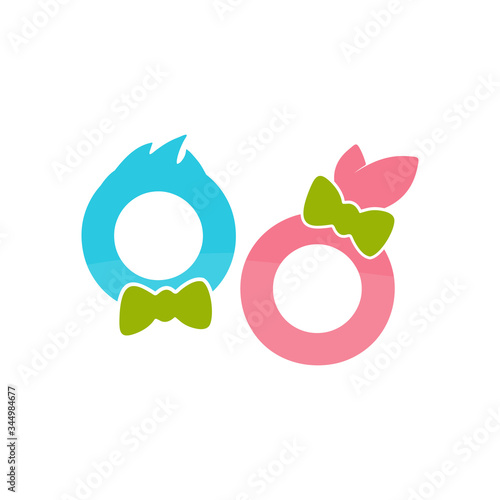 creative abstract kids logo vector o letter