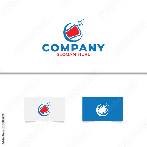 Free Download Ticket Technology Logo Design Template - GFXLoad