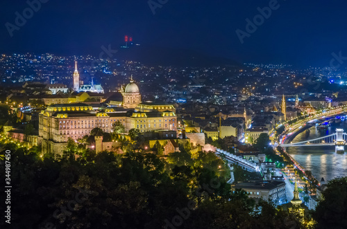 Panoramic view of Budapest Castle, Hungary.