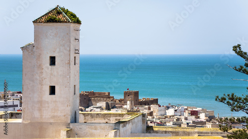 Close up of the portuguese fortress in Safi, Morocco. Atlantic ocean on background.