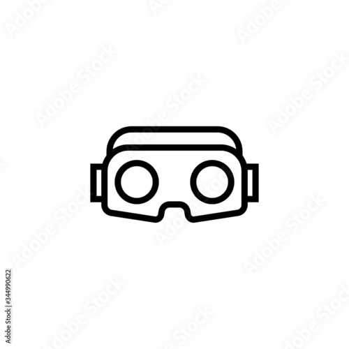 Stereoscope vector icon in linear, outline icon isolated on white background