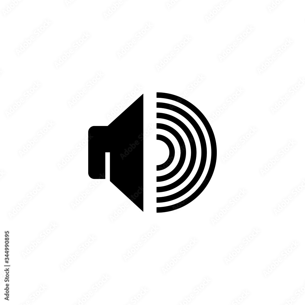 High volume loudspeaker vector icon in black solid flat design icon isolated on white background High volume loudspeaker vector icon in black solid flat design icon isolated on white background