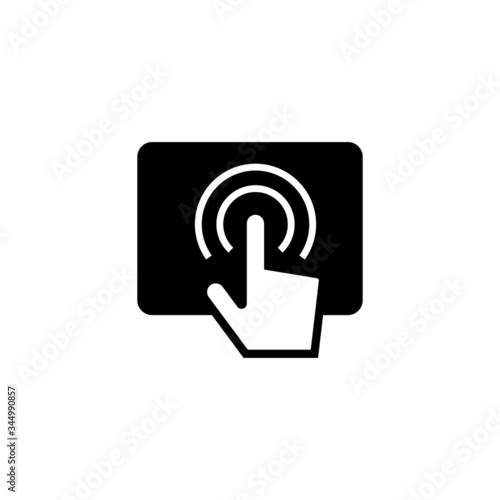 Touch screen vector icon in black solid flat design icon isolated on white background
