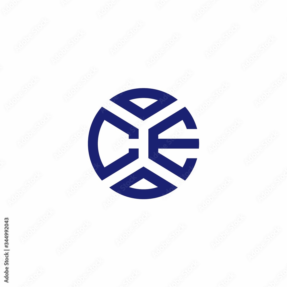CE monogram logo with abstract shapes in modern style CE monogram logo with abstract shapes in modern style