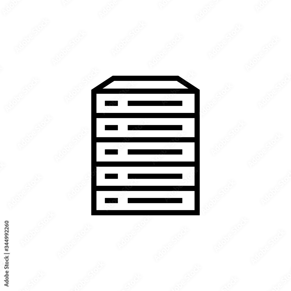 Server vector icon in linear, outline icon isolated on white background Server vector icon in linear, outline icon isolated on white background