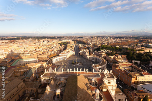 Saint Peter square aerial view, Vatican city