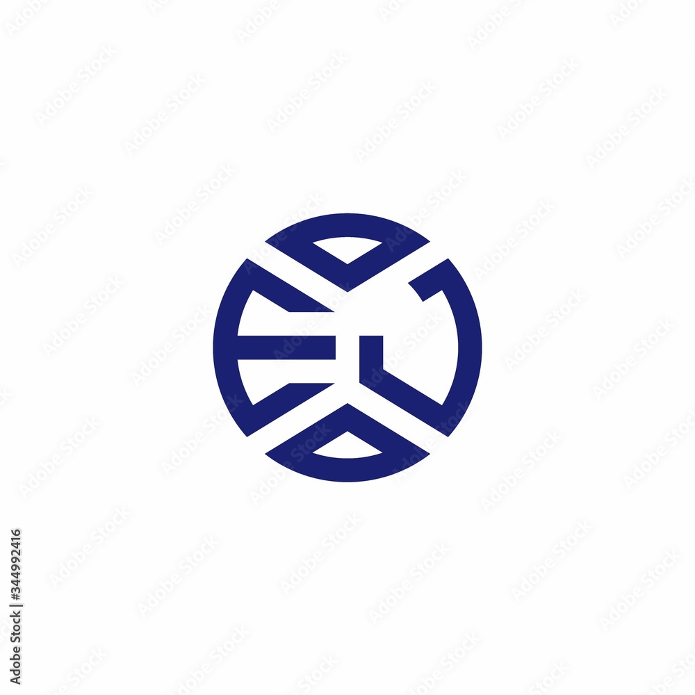 EJ monogram logo with abstract shapes in modern style EJ monogram logo with abstract shapes in modern style