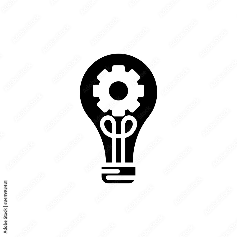 Innovation icon. Light bulb and cog inside. Premium quality graphic design element. Modern sign. Design template vector Innovation icon. Light bulb and cog inside. Premium quality graphic design element. Modern sign. Design template vector