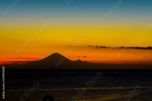 Scenic view of beautiful morning horizon over the sea, water. Panorama of sea sunset, ocean sunrise, seascape