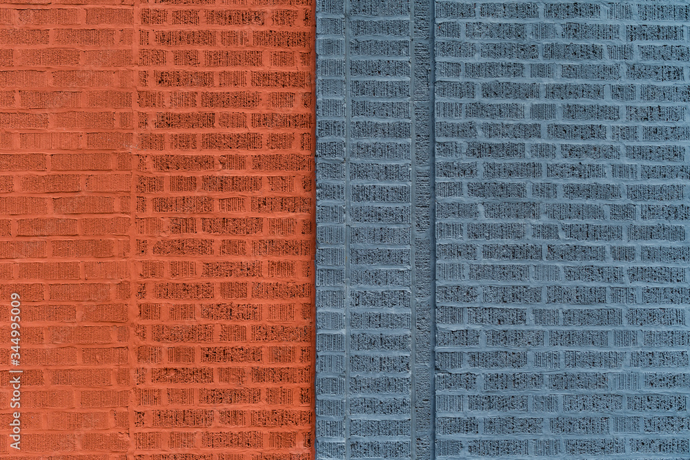 Fototapeta premium Brick Wall Background in two colors