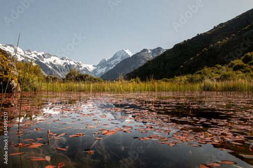 mt.Cook reflected in Red Tarns. Aoraki National Park, New Zealand