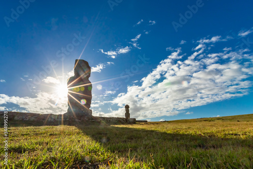 Fényképezés Easter Island, Moais Tahai Archaeological Complex, Rapa Nui National Park, Chile