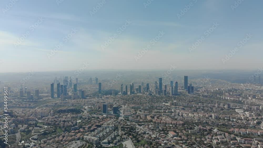 Istanbul business district aerial view Istanbul business district aerial view